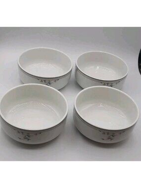Vintage Princess House HERITAGE BLOSSOM Porcelain Cereal Bowl Set of 4 New